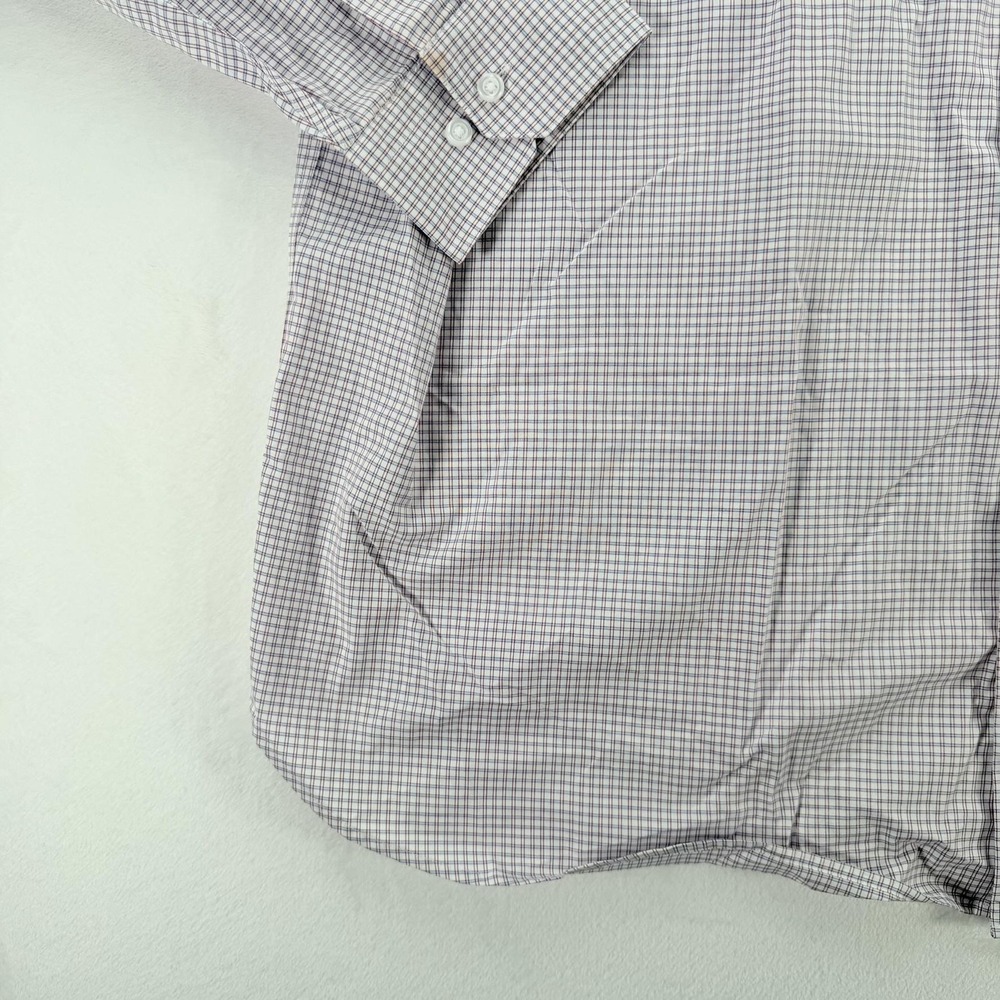 Oak Hill Shirt Mens 18.5 34/35 Blue Check Big Tall Non Iron Long Sleeve Dress - Picture 10 of 16